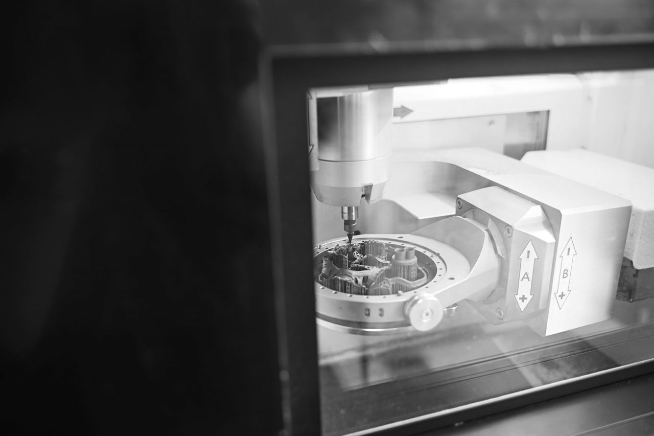 Nachfräsen der Teleskope im Hybrid Workflow